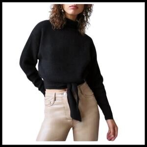 Wilfred Women's Lorin Sweater Black Tie Waist Sweater Size L